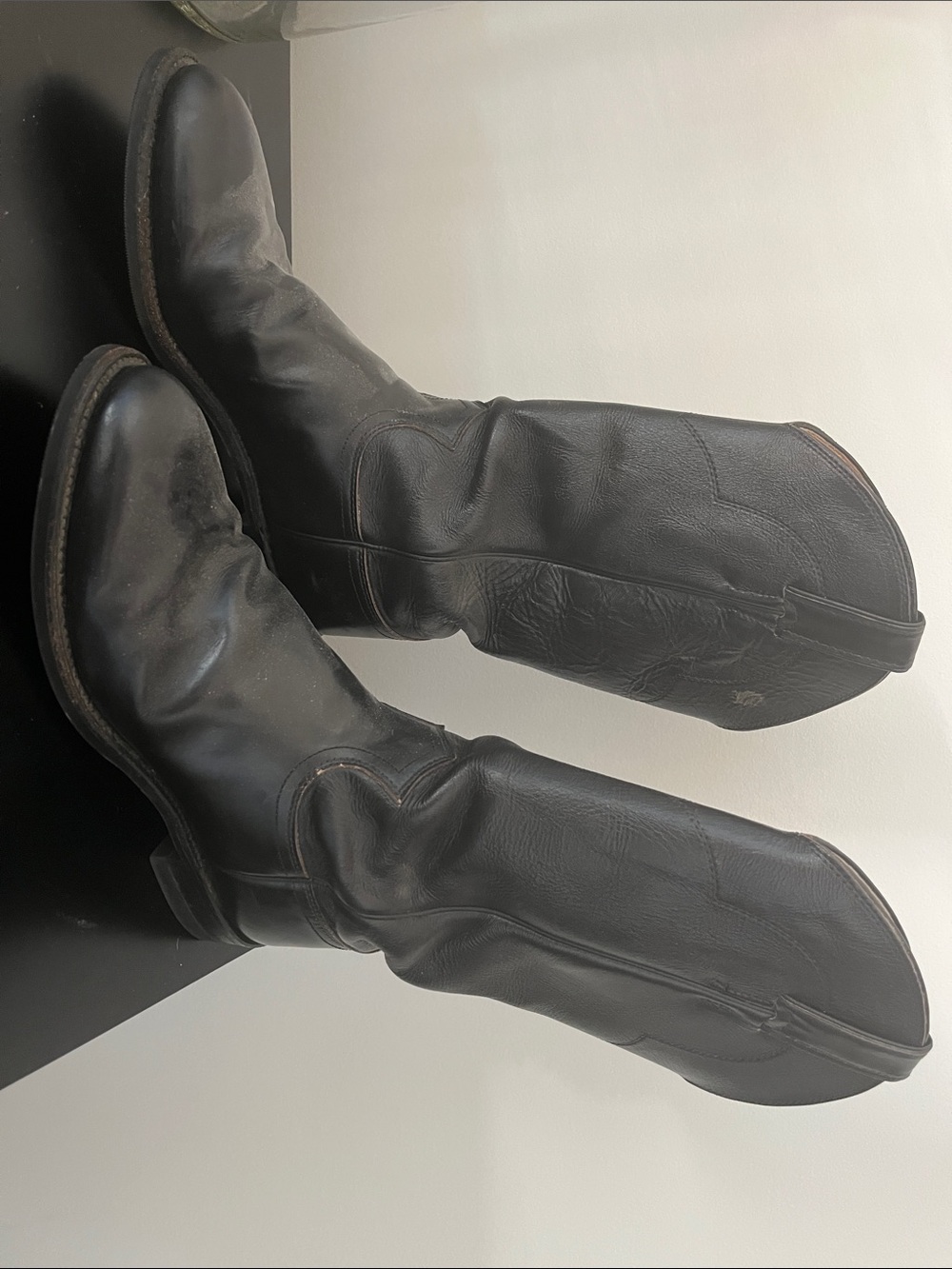 Justin Boots Dark Brown Leather Western Pull-On Boots
